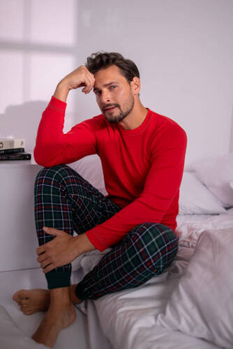 Чоловіча піжама Fogo довгий рукав Italian Fashion  - червоний/принт