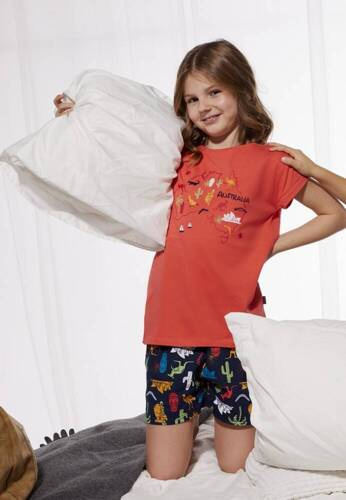 Піжама для дівчинки 787/104 788/104 Australia Cornette, - корал