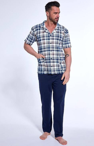 Піжама чоловіча на гудзиках 318/54 Cornette, - темно-синій