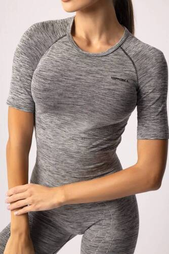 Спортивний лонгслів жіночий Melange короткий рукав Rashguard Spaio, - -grey