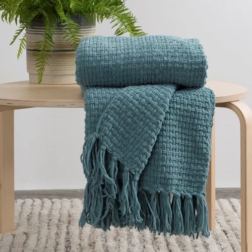 Плед з бахромою Suzi  Eurofirany,- м'ятний