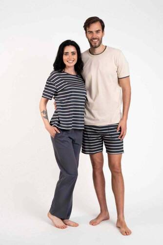 Піжама жіноча Betty короткий рукав Italian Fashion, - принт графітовий