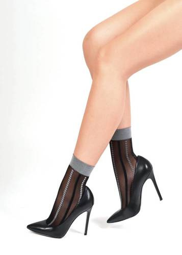 Шкарпетки капронові 20 den 12308 Joy Knittex, - сірий/чорний