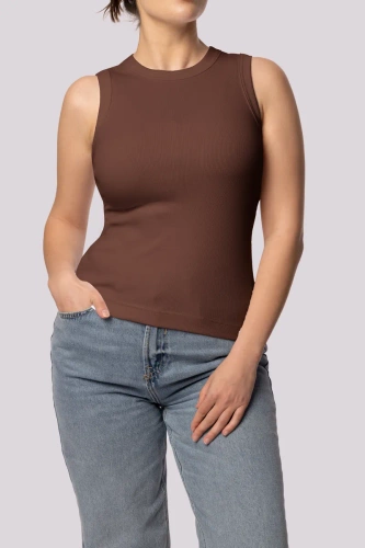 Жіноча майка  Tank top ribben Mona,-шоколадний