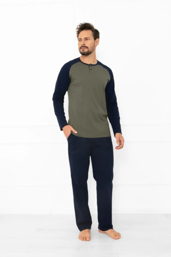 Чоловіча піжама Aleksander Italian Fashion – бавовняна, з довгим рукавом