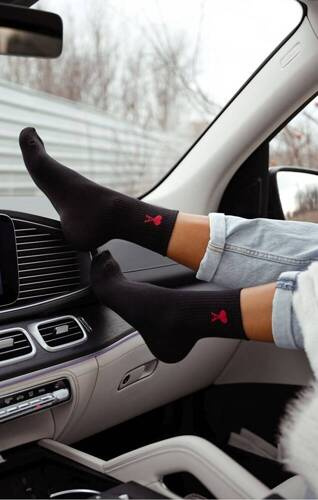 Жіночі шкарпетки новорічні 0200-135 Amor Milena, - чорний