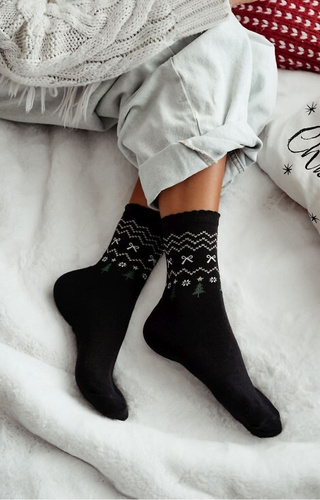 Жіночі святкові шкарпетки Milena 1283-035 – бавовняні, з люрексом, кольорові