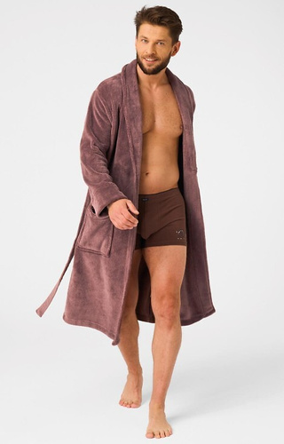 Чоловічий халат MGL 255 B25 KEY, коричневий– класичний, м’який, теплий