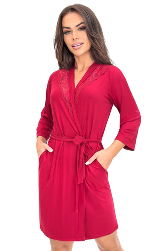 Жіночий халат Sonia Donna з мереживом | віскоза | рукав 7/8 | пояс