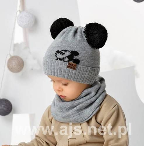 Дитяча шапка + хомут для хлопчика 46-434 AJS, - mix-kolor
