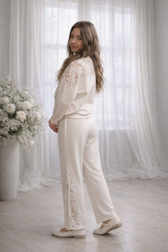 Комплект Eliza Bambarillo молочний з мереживом для підлітків