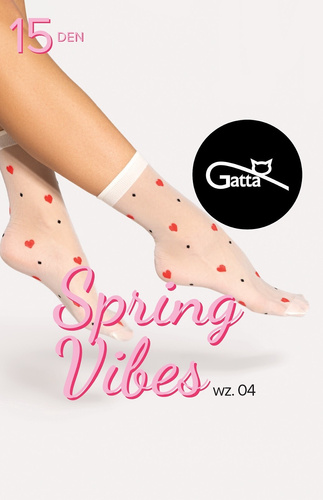 Шкарпетки жіночі Spring Vibes wz.04  15 ден Gatta -off white-red