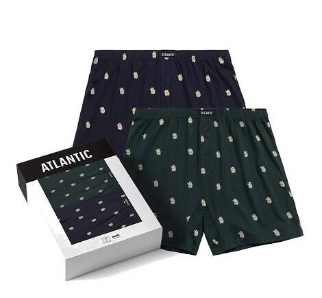 Набір боксерок чоловічих 2шт.2MBH-003 Atlantic, - темно-синій/смарагдовий