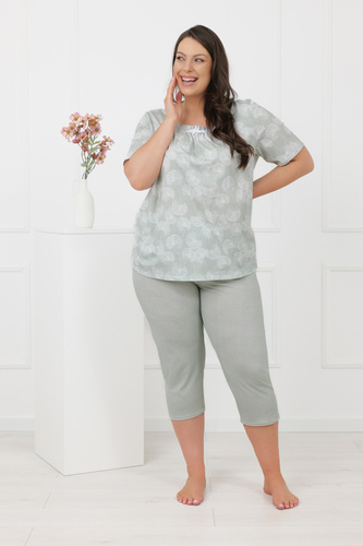 Жіноча піжама Eleni Italian Fashion 100% бавовна, рукав короткий, 3/4