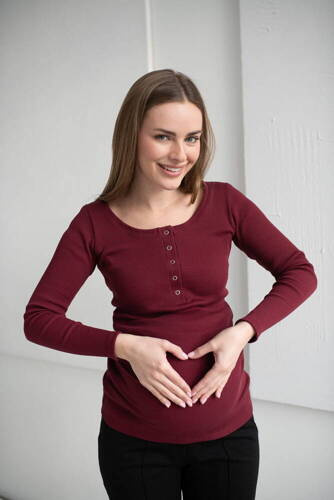 Кофта для вагітних і годуючих жінок Tummy Milk&Love, - бордовий