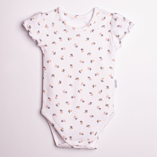 Боді для дівчинки Nicol 220095 з коротким рукавом, бавовна, ніжні квіточки