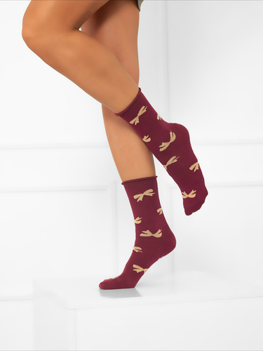 Жіночі шкарпетки FIGARO S183D Italian Fashion – довгі, без гумки, з бантиками