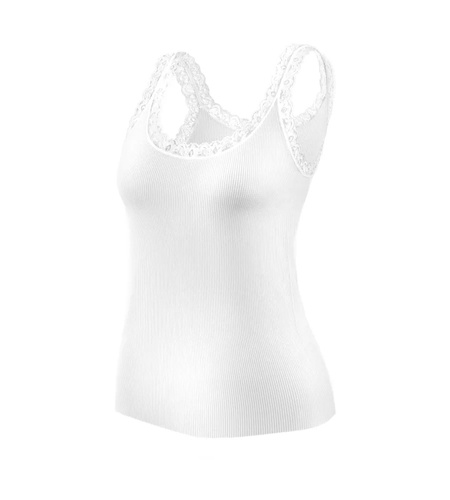 Жіноча майка Sesto Senso 6109 з мереживом безшовна еластична white