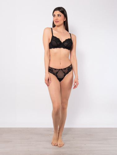 Glam 1940 – чуттєвий бюстгальтер із вишитого тюлю, м’який, на кісточках