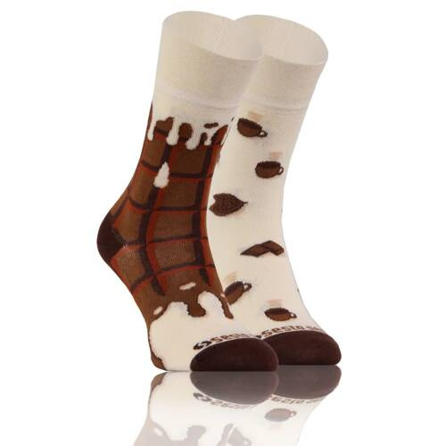 Високі асиметричні шкарпетки Шоколад finest cotton Sesto Senso, - бежевий