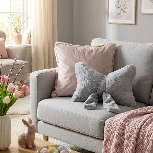 Eurofirany Spring 135 — декоративна подушка 37x10x30 кокарда silver