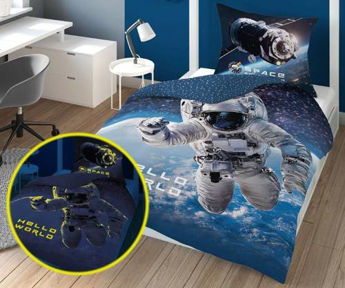 Комплект постільної білизни, що світиться в темряві Космонавт 4025 A Fluo 133 Detexpol