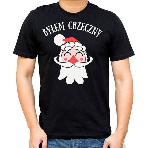 Футболка чоловіча святкова "Byłem grzeczny" Moocha, - білий