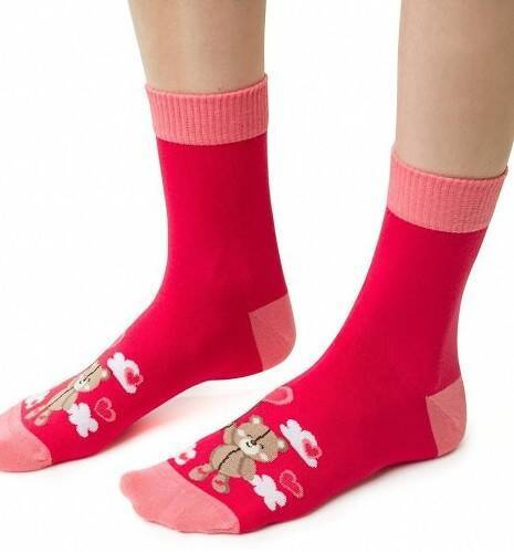 Шкарпетки жіночі Art.136 Walentynkowe Steven, - 126 малиновий