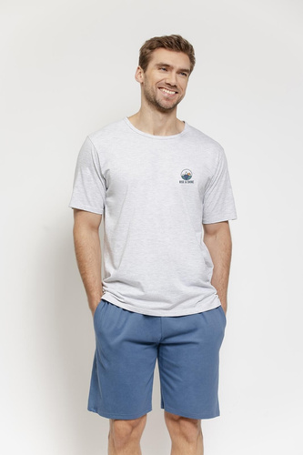 Чоловіча піжама 3576 Gabriel з бавовни – коротка, з кишенями