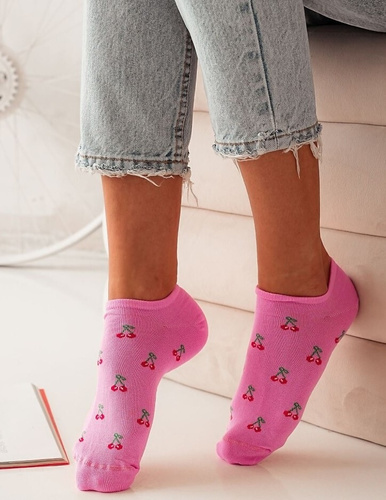 Короткі жіночі шкарпетки  1146-067 Małe Wiśnie Milena,- рожевий