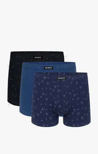 Набір боксерок чоловічих 3MH-025 A'3 Atlantic, - чорний, блакитний, синій