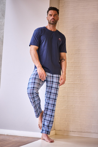 Чоловіча піжама з коротким рукавом North 2 Cornette, - блакитний