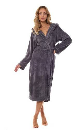 Довгий жіночий халат 2412 Night L&L, - onyx