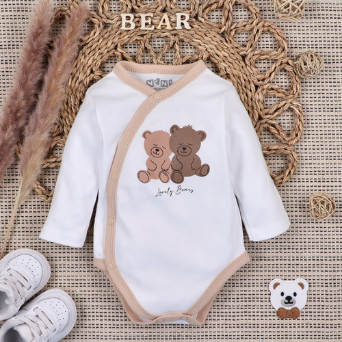 Дитяче боді на запах ABN-5352/BIA Sweet Bears Body Nini білий