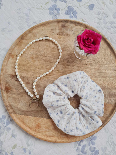 Муслінова резинка для волосся GM Marija - принт квіти