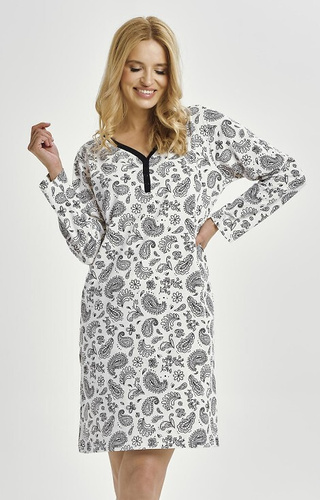 Жіноча нічна сорочка Taro 3453 Aida – бавовна, довгий рукав, виріз із кантами