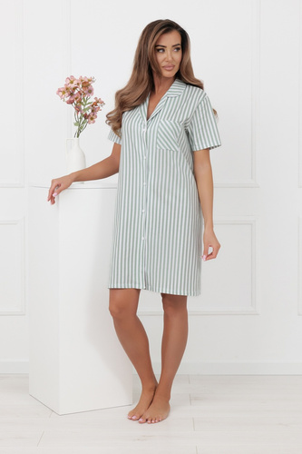 Жіноча нічна сорочка Genna Italian Fashion 100% бавовна смужки