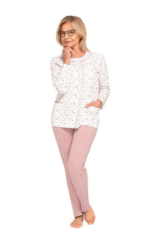 Жіноча піжама Martel Maria III 202 – бавовняна, розстібна, довгий рукав