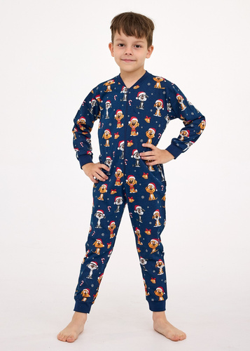 Піжама-комбінезон для хлопчика 185/180 186/180 Kids Boy Dog 2 Christmas Cornette, - бавовна, собачки, новорічний принт