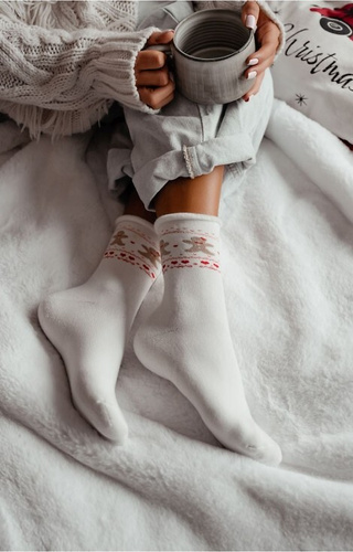 Жіночі шкарпетки Milena 0118-013 – фротте, святкові, бавовняні