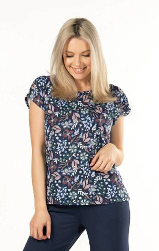 Піжамна кофта Margot Mix&Match Druk Nipplex, - темно-синій