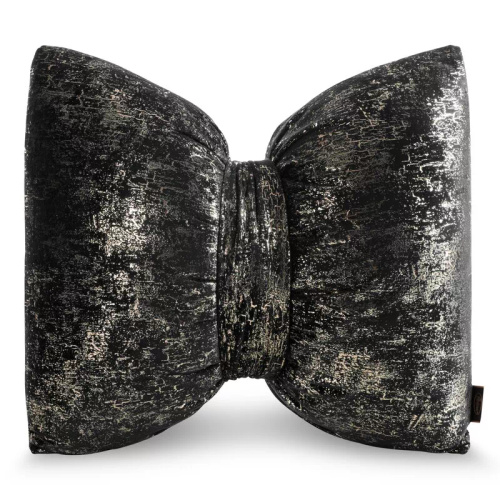 Eurofirany Святкова подушка 45x55 – оксамитова з бантом-чорний