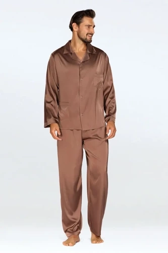 Чоловіча піжама з сатину Lukas Satyna, -світло-коричневий