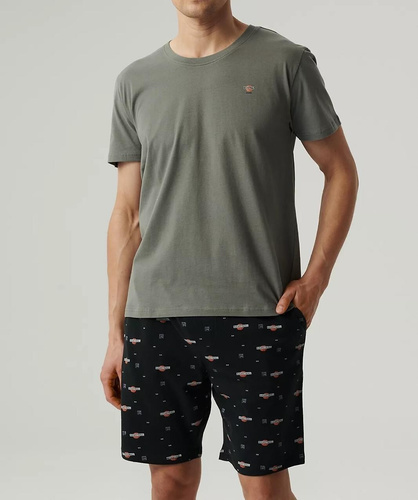 Піжама чоловіча Баскетбол NMP-384 Atlantic,-хакі/чорний