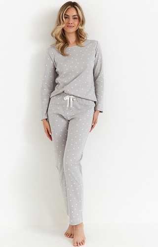 Жіноча піжама Cana 494 – 100% бавовна інтерлок, сердечка, довгий рукав