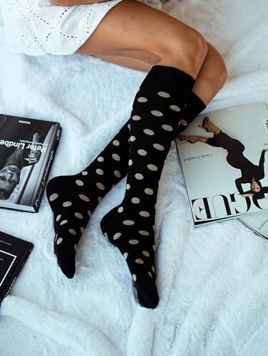 Підколінки жіночі 0248 Grochy Milena чорний/бежевий