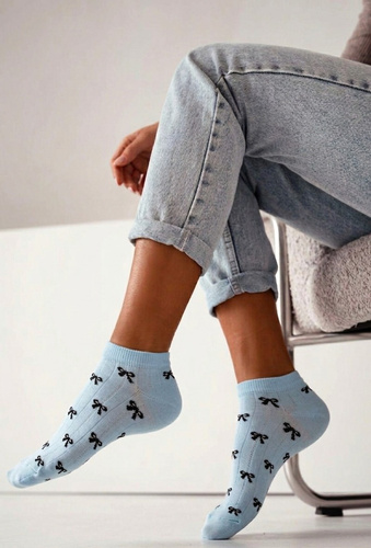 Шкарпетки з маленькими бантиками Milena – Бавовняні, Еластичні, Ідеально Підходять для Щоденного Використання blue