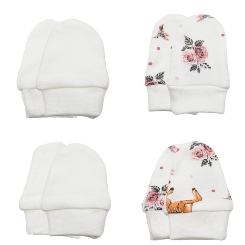 216083 Lala Рукавички бавовняні 4-шт Nicol – антицарапки для немовлят