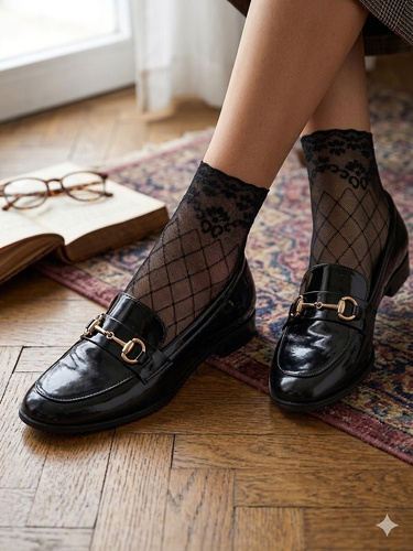 Мереживні шкарпетки SN034 Noviti бавовняна підошва комфорт