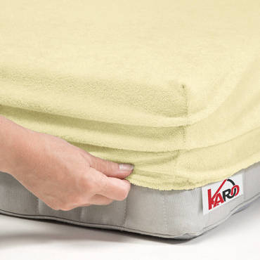 Махрове простирадло на резинці frotte KARO, - кремовий 003